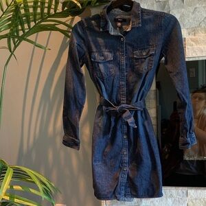 GAP kids Dark Blue Long Sleeve Denim Dress
